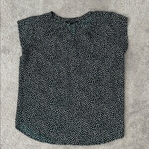 Women's Emerald Green and White Polka Dot Top